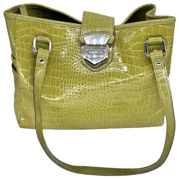 Liz Claiborne Handbags - LIZ CLAIBORNE LIME GREEN FAUX ALLIGATOR HANDBAG SHOULDER BAG